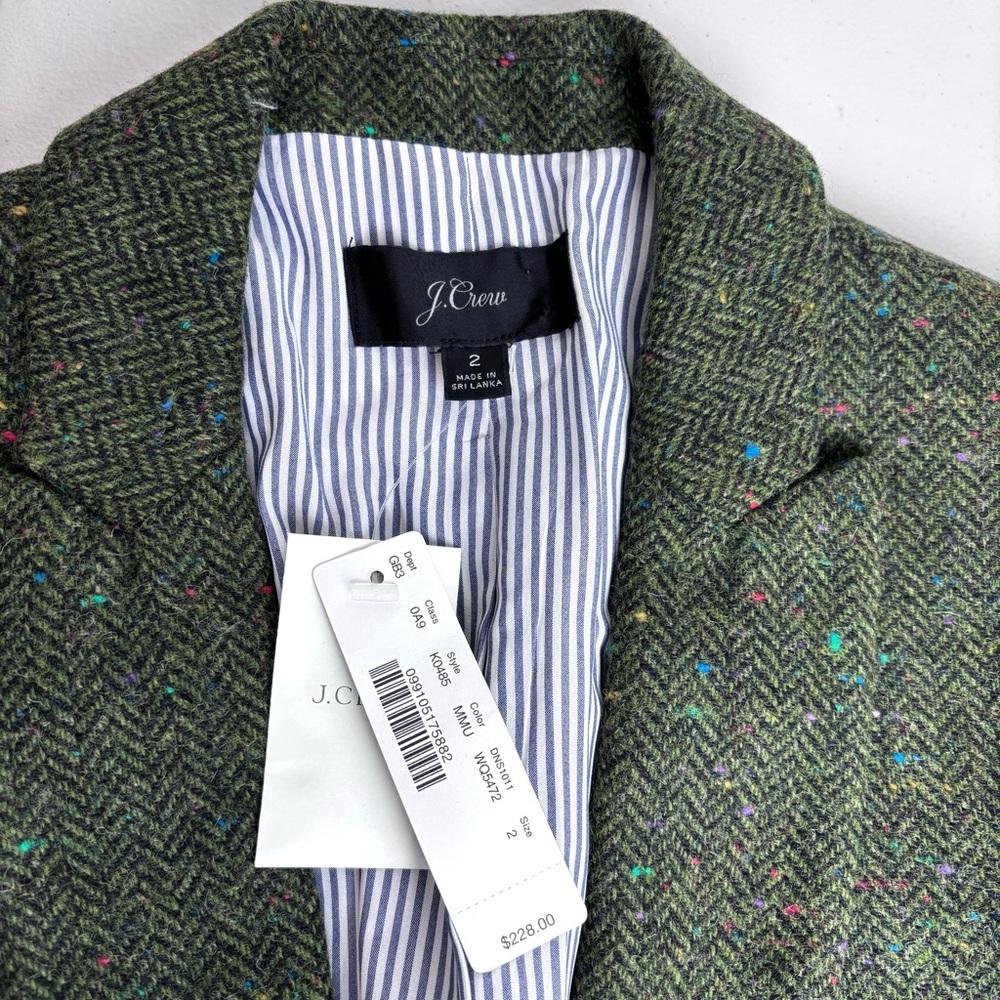 J. Crew Olive Herringbone Blazer - Picture 3 of 5